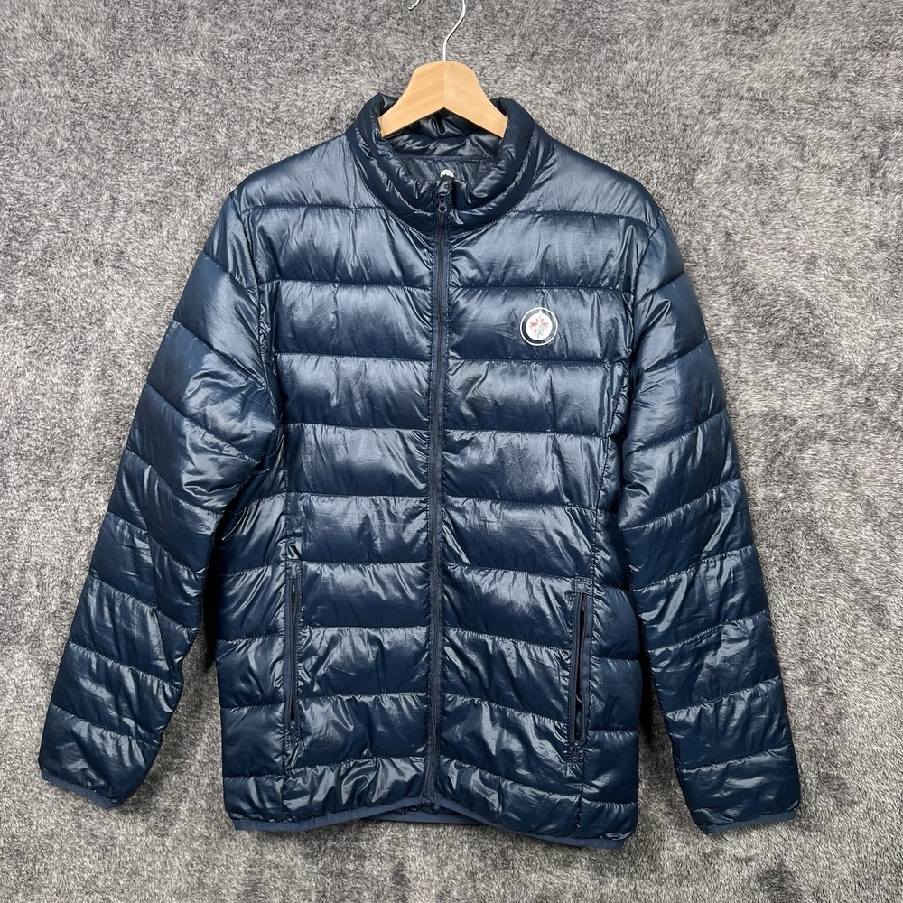 Winnipeg Jets Fanatics NHL Women's Lightweight Puffer Jacket Size Medium Blue